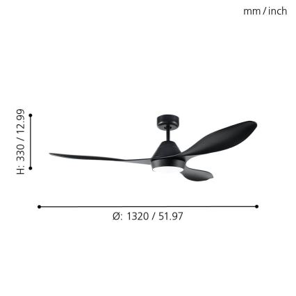 Eglo - LED Mennyezeti ventilátor LED/18W/230V + távirányítás