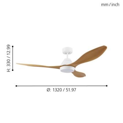 Eglo - LED Mennyezeti ventilátor LED/18W/230V + távirányító