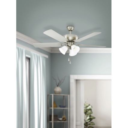 Eglo 35077 - Mennyezeti ventilátor LAS PALMAS 3xE27/40W/230V matt króm/szürke