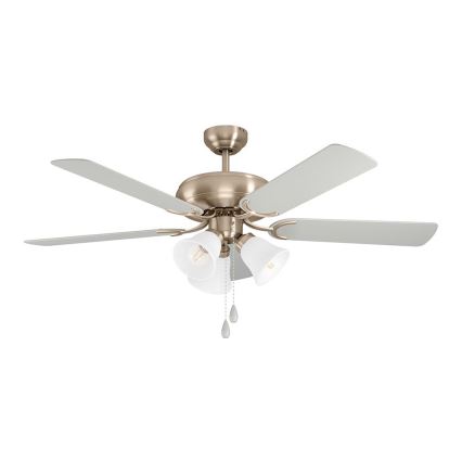 Eglo 35077 - Mennyezeti ventilátor LAS PALMAS 3xE27/40W/230V matt króm/szürke
