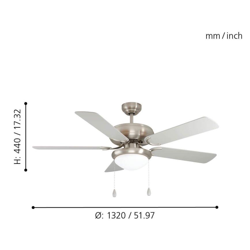 Eglo 35078 - Mennyezeti ventilátor BALLINA 2xE27/40W/230V