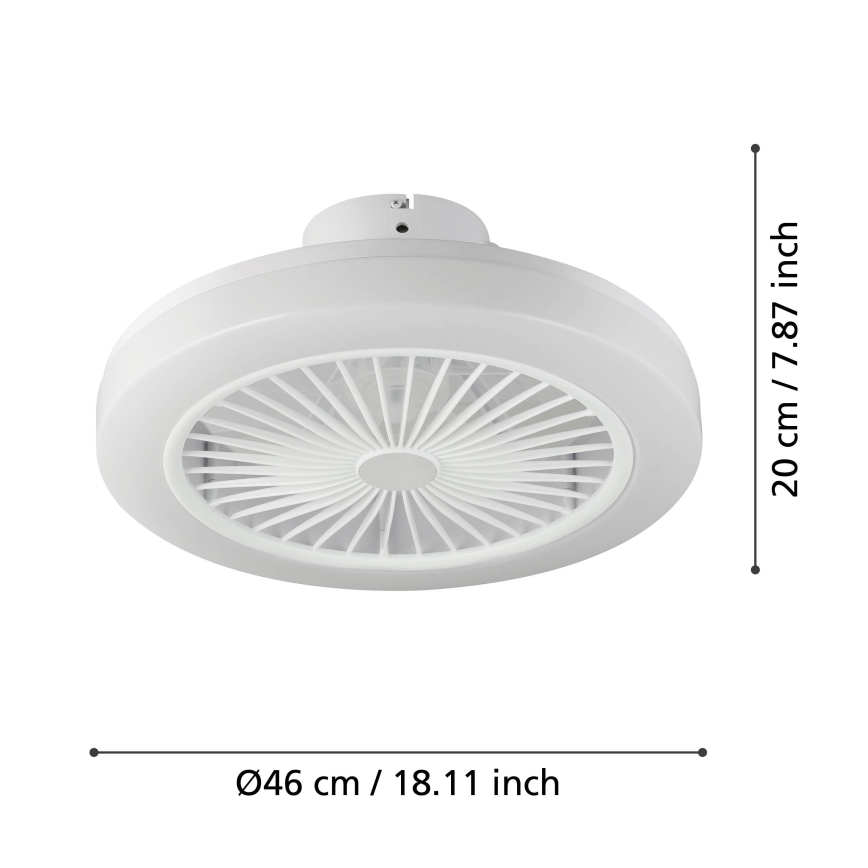 Eglo - LED dimmelhető mennyezeti ventilátor LED/25,5W/230V fehér 2700-6500K + távirányító