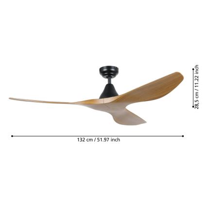 Eglo - Mennyezeti ventilátor átm. 132 cm barna + távirányító
