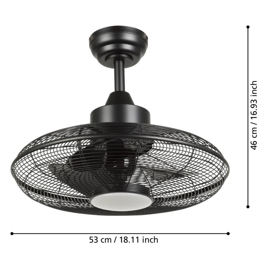 Eglo - LED mennyezeti ventilátor LED/15W/230V 3000/4000/5000K átm. 53 cm fekete + távirányító