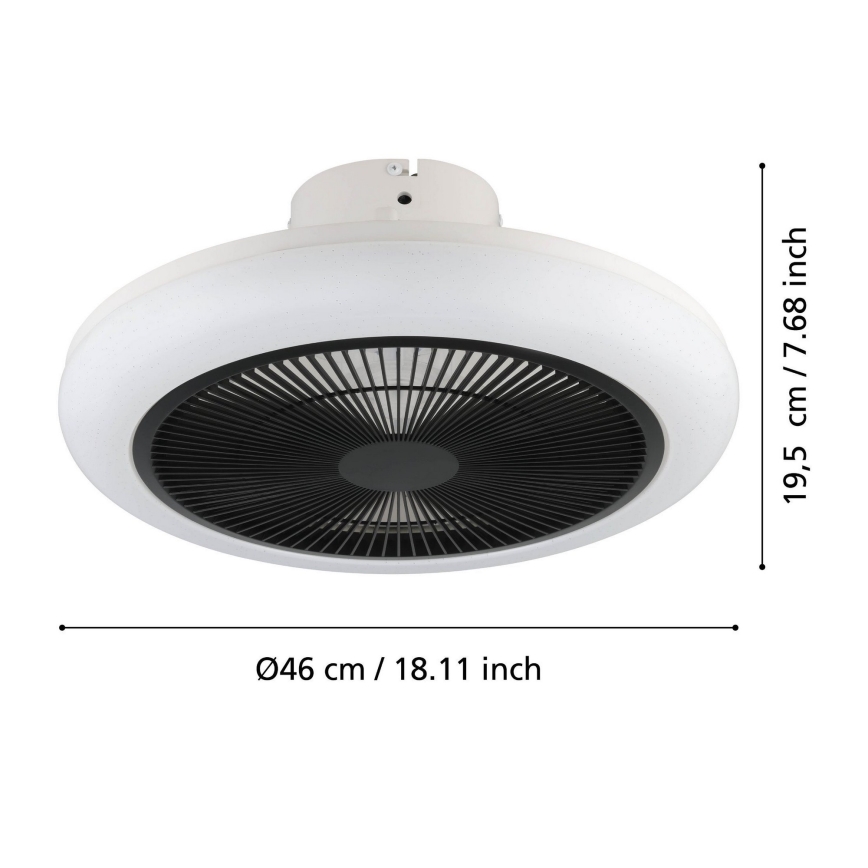 Eglo - LED dimmelhető mennyezeti ventilátor LED/25,5W/230V fekete + távirányító