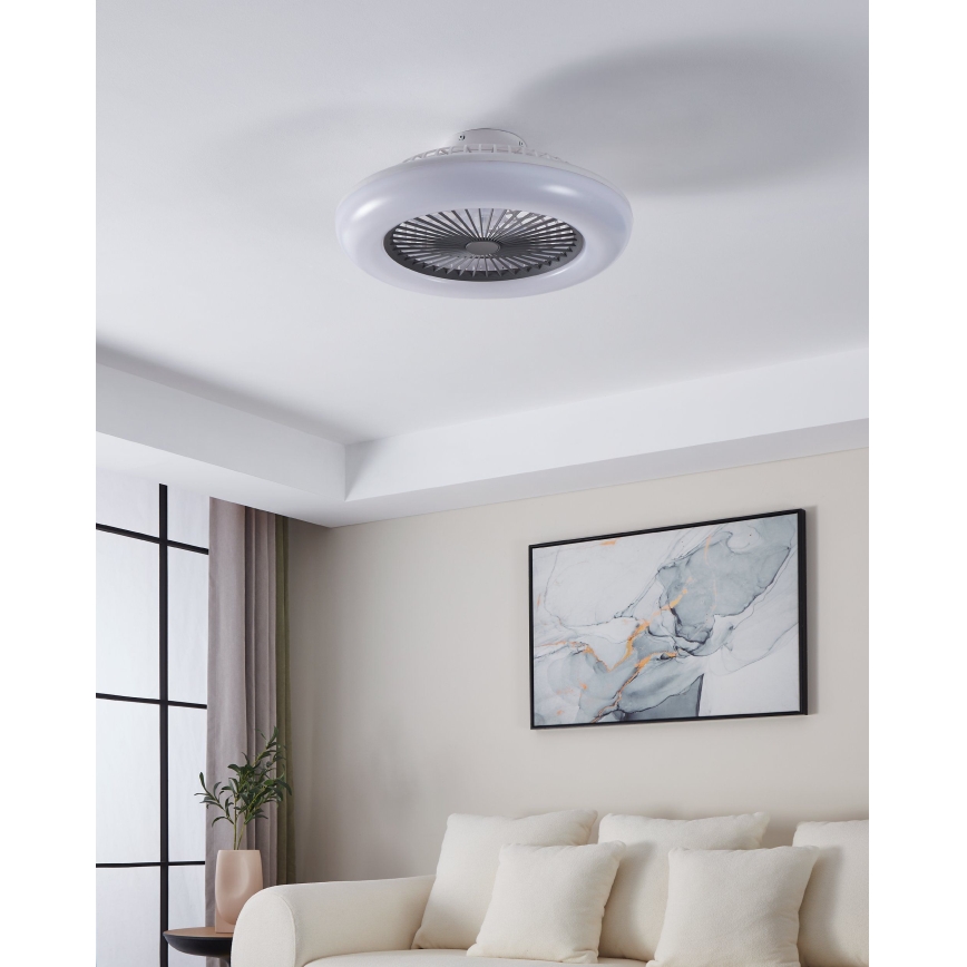 Eglo - LED fényerőszabályozható mennyezeti ventilátor 3xLED/12,6W/230V 2700-6500K átm. 55 cm szürke + távirányító