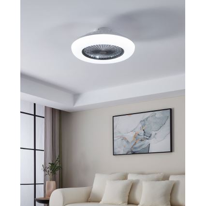 Eglo - LED fényerőszabályozható mennyezeti ventilátor 3xLED/12,6W/230V 2700-6500K átm. 55 cm szürke + távirányító