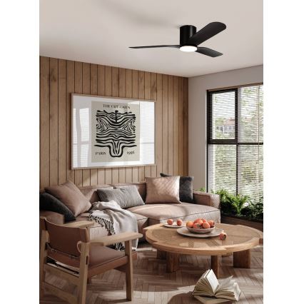 Eglo - LED fényerőszabályozható mennyezeti ventilátor LED/17W/230V 3000/4000/5000K átm. 132 cm fekete + távirányító