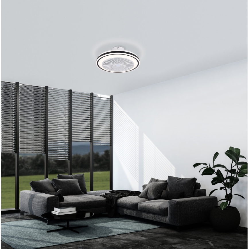 Eglo - LED dimmelhető mennyezeti ventilátor LED/25,5W/230V fehér/fekete 2700-6500K + távirányító