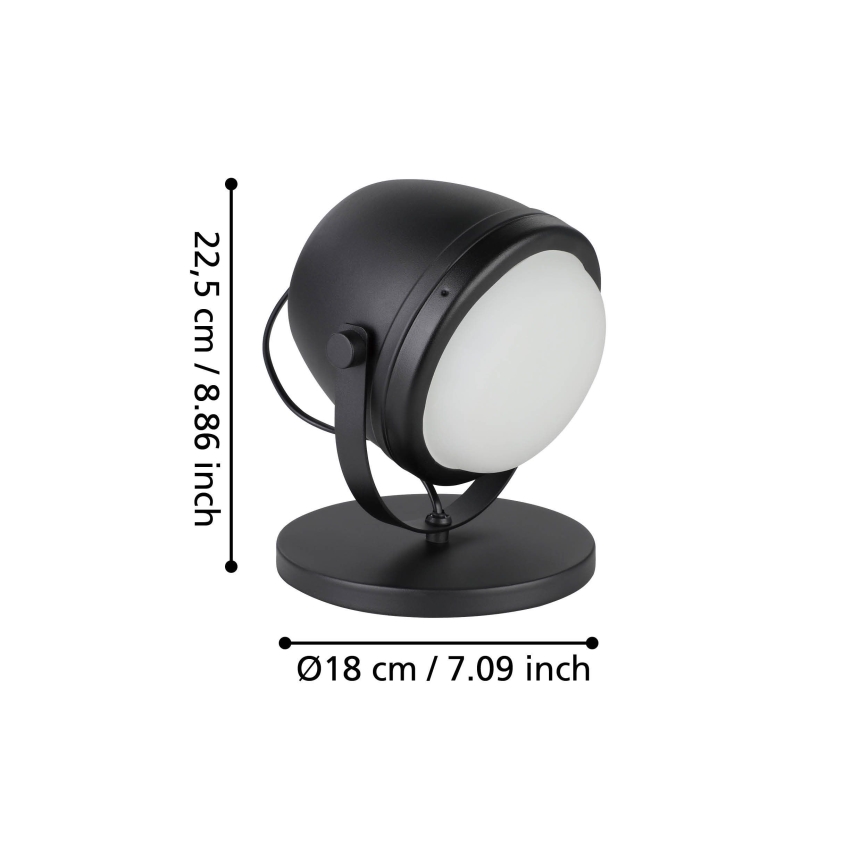 Eglo - Asztali lámpa 1xE27/28W/230V fekete