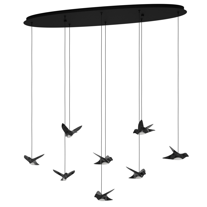 Eglo - LED Dimmelhető csillár zsinóron 8xLED/4,2W/230V 3000K fekete