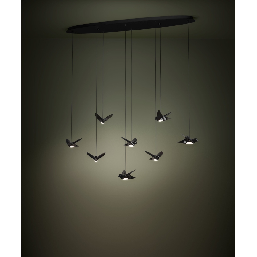 Eglo - LED Dimmelhető csillár zsinóron 8xLED/4,2W/230V 3000K fekete