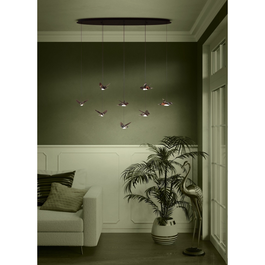 Eglo - LED Dimmelhető csillár zsinóron 8xLED/4,2W/230V 3000K fekete