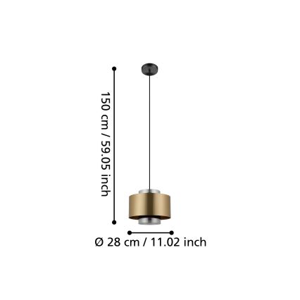 Eglo - Csillár zsinóron 1xE27/40W/230V arany
