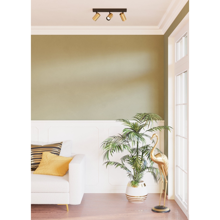 Eglo - LED Spotlámpa 3xGU10/4,5W/230V 3000K fekete/arany