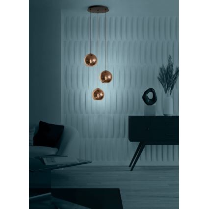 Eglo - Csillár zsinóron 3xE27/40W/230V réz