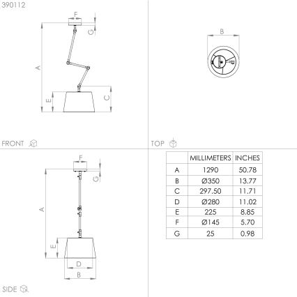 Eglo - Csillár rúdon 1xE27/40W/230V fekete