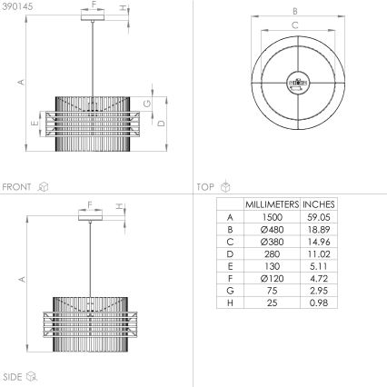 Eglo - Csillár zsinóron 1xE27/40W/230V átm. 48 cm krémes