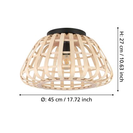 Eglo - Mennyezeti lámpa 1xE27/40W/230V bambusz