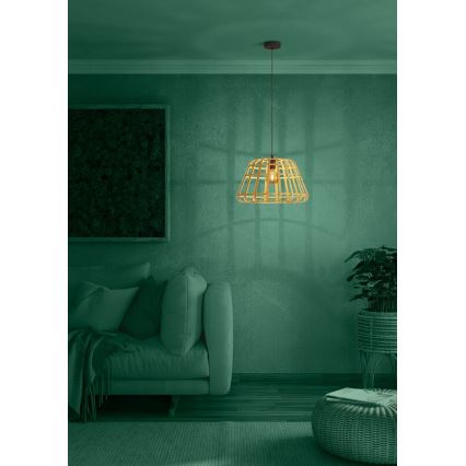 Eglo - Csillár zsinóron 1xE27/40W/230V átm. 50 cm bambusz