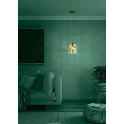 Eglo - Csillár zsinóron 1xE27/40W/230V átm. 24 cm bambusz