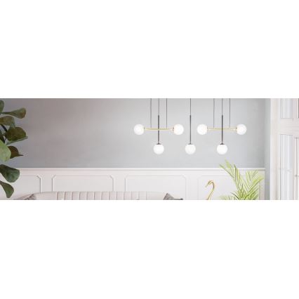 Eglo - Csillár zsinóron 7xE14/40W/230V arany/fekete