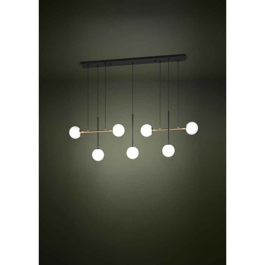Eglo - Csillár zsinóron 7xE14/40W/230V arany/fekete