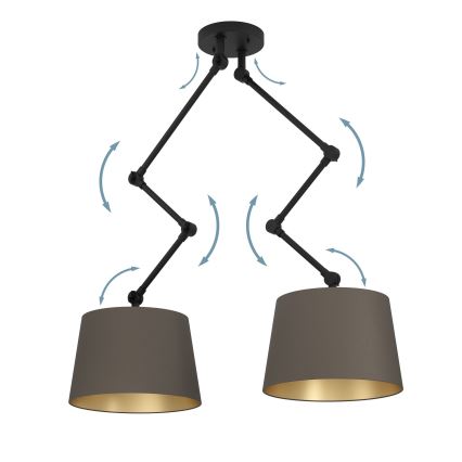 Eglo - Csillár rúdon 2xE27/40W/230V barna