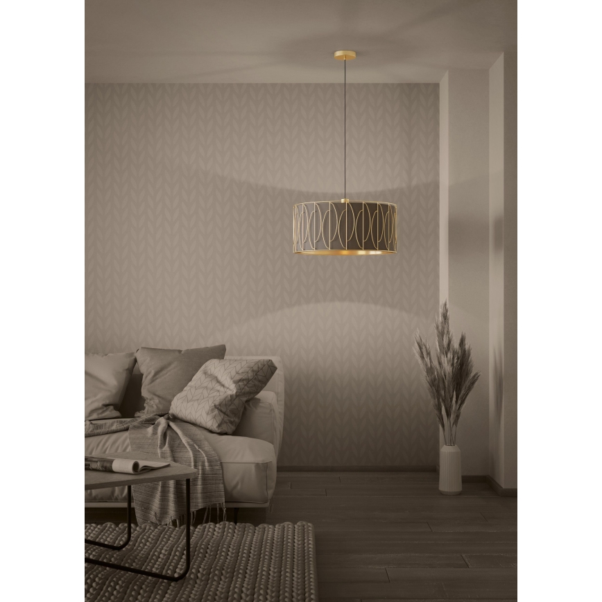 Eglo - Csillár zsinóron 1xE27/40W/230V arany/barna