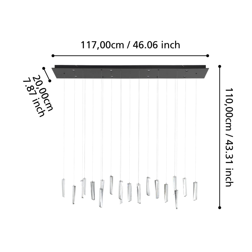 Eglo - LED Dimmelhető csillár zsinóron 8xLED/4,2W/230V 3000K átlátszó