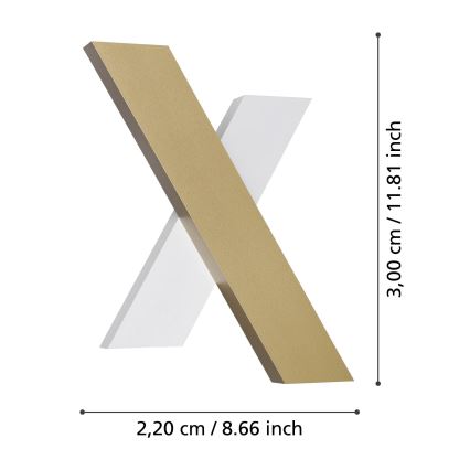 Eglo - LED Fali lámpa 2xLED/5W/230V 3000K arany/fehér