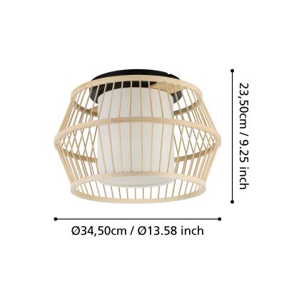 Eglo - Mennyezeti lámpa 1xE27/40W/230V bambusz