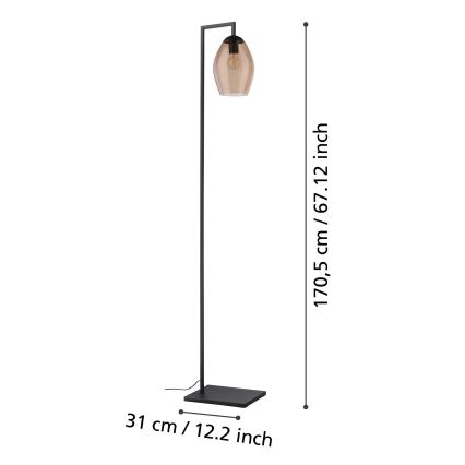 Eglo - Állólámpa 1xE27/40W/230V barna