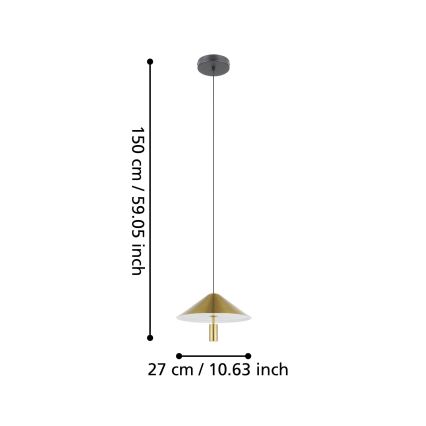 Eglo - LED Csillár zsinóron LED/12W/230V 3000K arany