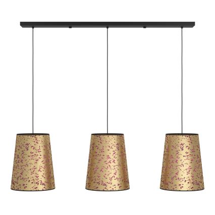 Eglo - Csillár zsinóron 3xE27/25W/230V arany/rózsaszín