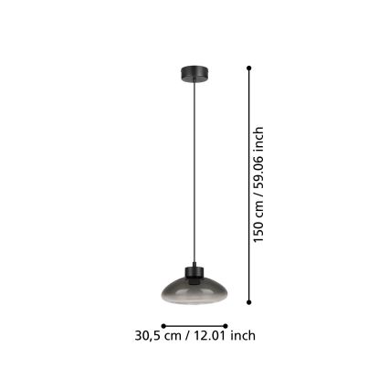 Eglo - LED Dimmelhető csillár zsinóron LED/5,4W/230V 2700K füstös