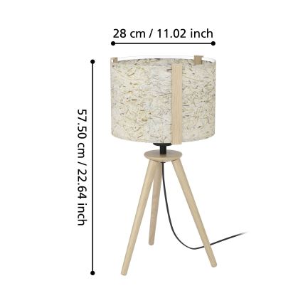 Eglo - Asztali lámpa 1xE27/25W/230V bézs