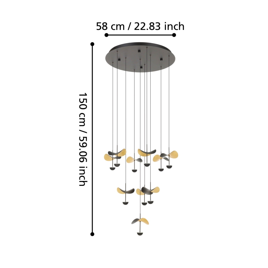 Eglo - LED Dimmelhető csillár zsinóron 10xLED/2,3W/230V 3000K átm. 58 cm