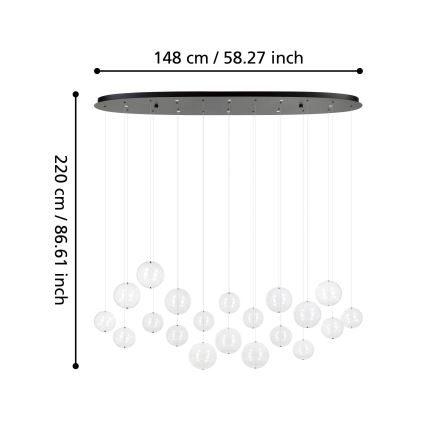 Eglo - LED Dimmelhető csillár zsinóron 8xLED/4,2W/230V 3000K átlátszó
