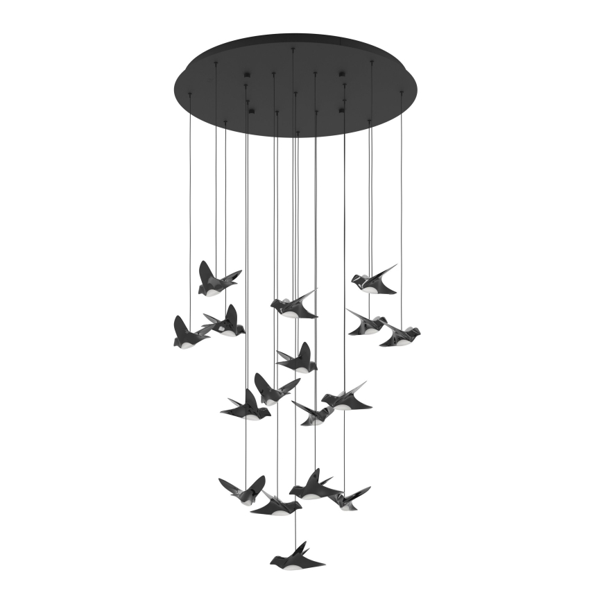 Eglo - LED Dimmelhető csillár zsinóron 17xLED/3W/230V 3000K fekete