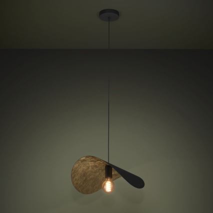 Eglo - Csillár zsinóron 1xE27/40W/230V 53 cm fekete/arany