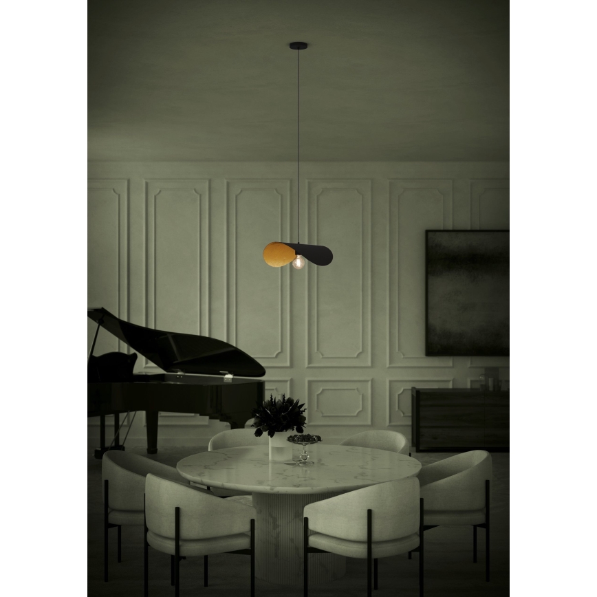 Eglo - Csillár zsinóron 1xE27/40W/230V 53 cm fekete/arany