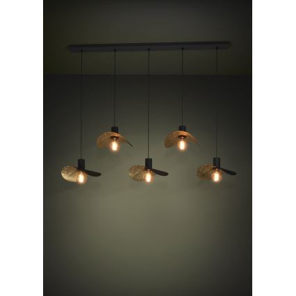 Eglo - Csillár zsinóron 5xE27/40W/230V fekete/arany