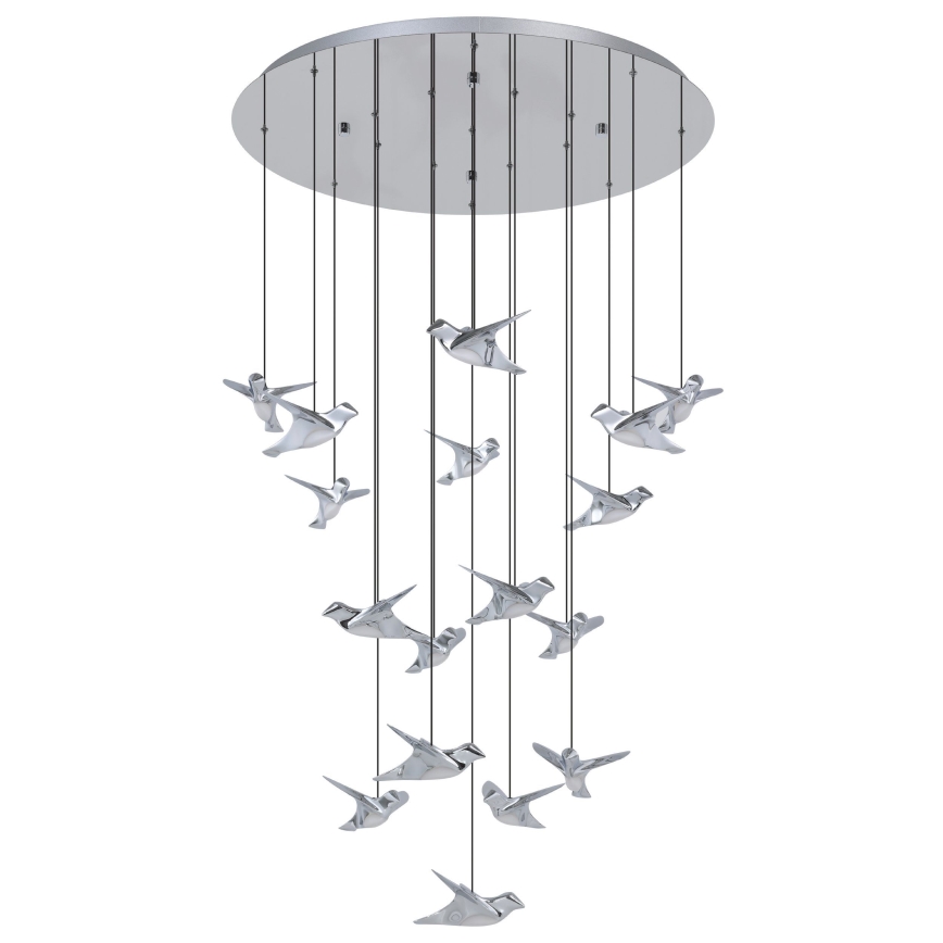 Eglo - LED Dimmelhető csillár zsinóron 17xLED/3W/230V 3000K fényezett króm