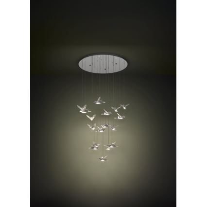 Eglo - LED Dimmelhető csillár zsinóron 17xLED/3W/230V 3000K fényezett króm