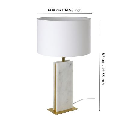 Eglo - Asztali lámpa 1xE27/40W/230V fehér