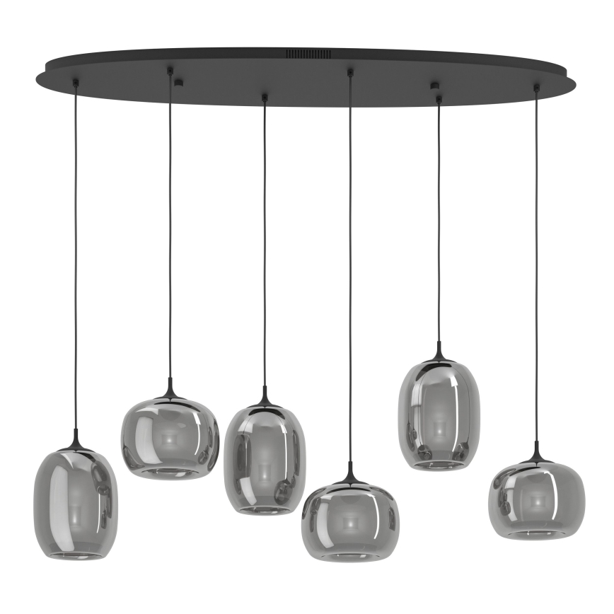 Eglo - LED Dimmelhető csillár zsinóron 6xLED/3,7W/230V 2700-6500K füstös + távirányítás