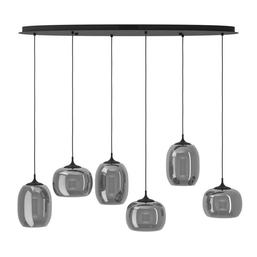 Eglo - LED Dimmelhető csillár zsinóron 6xLED/3,7W/230V 2700-6500K füstös + távirányítás