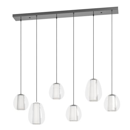 Eglo - LED fényerőszabályozható, kábelen függesztett csillár 2xLED/7W/230V + 4xLED/5,5W + 6xLED/1,6W fényes króm