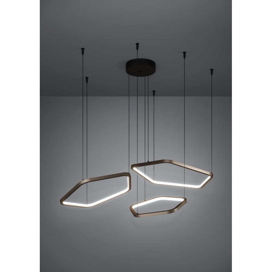 Eglo - LED fényerőszabályozható kábeles függeszték LED/50W/230V sárgaréz + távirányító